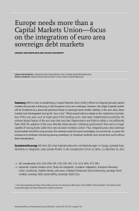 Europe needs more than a Capital Markets Union–focus on the integration of euro area sovereign debt markets