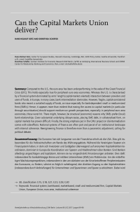 Can the Capital Markets Union deliver?