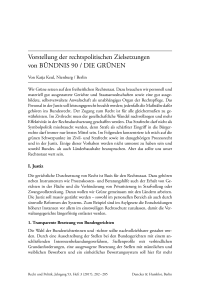 Vorstellung der rechtspolitischen Zielsetzungen von BÜNDNIS 90 / DIE GRÜNEN