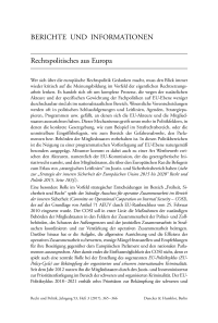 Rechtspolitisches aus Europa