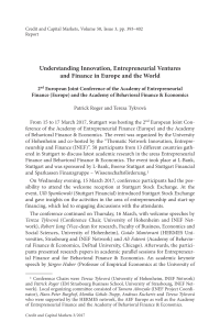 Understanding Innovation, Entrepreneurial Ventures and Finance in Europe and the World