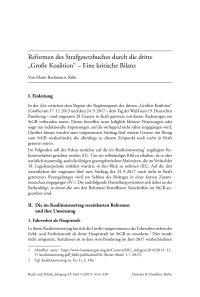 Reformen des Strafgesetzbuches durch die dritte “Große Koalition“ – Eine kritische Bilanz