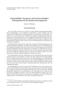 Finanzstabilität, Transparenz und Verantwortlichkeit: Stellungnahme für das Bundesverfassungsgericht