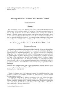 Leverage Ratios for Different Bank Business Models