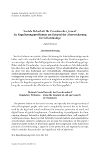 Soziale Sicherheit für Crowdworker_innen? Zu Regulierungsproblemen am Beispiel der Alterssicherung für Selbstständige