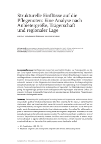Strukturelle Einflüsse auf die Pflegenoten: Eine Analyse nach Anbietergröße, Trägerschaft und regionaler Lage
