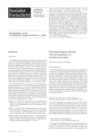 Personenbezogene Dienste: Vom Krisendiskurs zu Sozialer Innovation