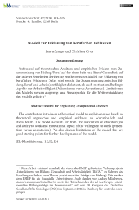 Modell zur Erklärung von beruflichen Fehlzeiten