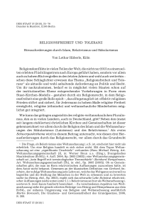 Religionsfreiheit und Toleranz