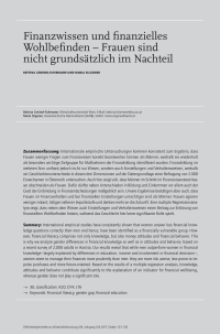 Finanzwissen und finanzielles Wohlbefinden – Frauen sind nicht grundsätzlich im Nachteil