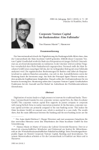 Corporate Venture Capital im Bankensektor: Eine Fallstudie