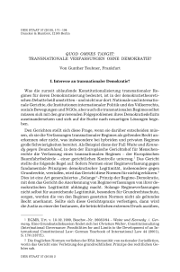 Quod omnes tangit: Transnationale Verfassungen ohne Demokratie?
