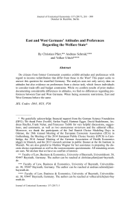 East and West Germans’ Attitudes and Preferences Regarding the Welfare State