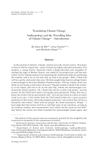 Translating Climate Change. Anthropology and the Travelling Idea of Climate Change – Introduction