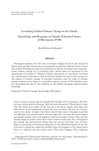 Localizing Global Climate Change in the Pacific. Knowledge and Response in Chuuk, Federated States of Micronesia (FSM)