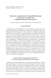 Mythen der vergleichenden Sozialpolitikforschung? Permanente Austerität und wohlfahrtsstaatliches Retrenchment