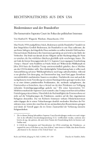 Biedermänner und der Brandstifter. Der konservative Supreme Court im Fokus des politischen Interesses