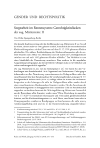 Sorgearbeit im Rentensystem: Gerechtigkeitslücken der sog. Mütterrente II