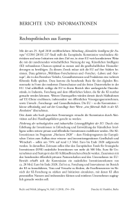 Rechtspolitisches aus Europa
