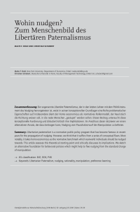 Wohin nudgen? Zum Menschenbild des Libertären Paternalismus