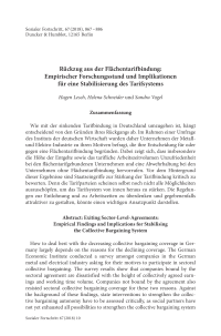Rückzug aus der Flächentarifbindung: Empirischer Forschungsstand und Implikationen für eine Stabilisierung des Tarifsystems
