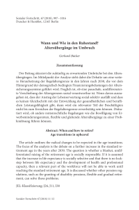 Wann und Wie in den Ruhestand? Altersübergänge im Umbruch