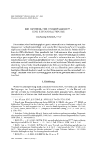 Die richterliche Unabhängigkeit – Eine Bestandsaufnahme
