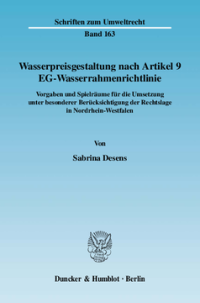Wasserpreisgestaltung nach Artikel 9 EG-Wasserrahmenrichtlinie