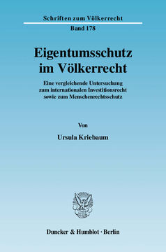 Eigentumsschutz im Völkerrecht Eigentumsschutz im Völkerrecht