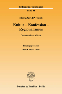 Kultur - Konfession - Regionalismus