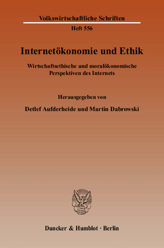Internetökonomie und Ethik Internetökonomie und Ethik