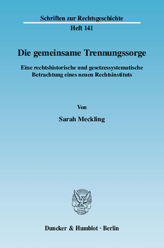 Die gemeinsame Trennungssorge Die gemeinsame Trennungssorge