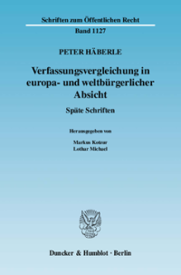 Verfassungsvergleichung in europa- und weltbürgerlicher Absicht
