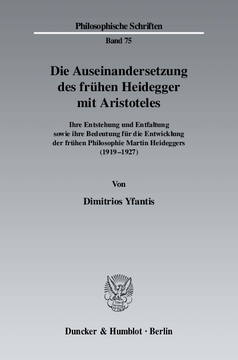 Die Auseinandersetzung des frühen Heidegger mit Aristoteles
