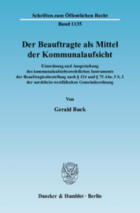 Der Beauftragte als Mittel der Kommunalaufsicht
