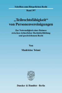 »Teilrechtsfähigkeit« von Personenvereinigungen