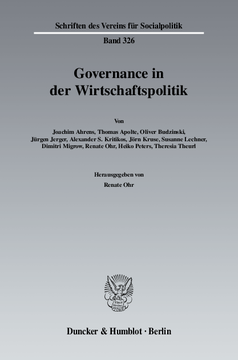 Governance in der Wirtschaftspolitik Governance in der Wirtschaftspolitik