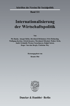 Internationalisierung der Wirtschaftspolitik Internationalisierung der Wirtschaftspolitik