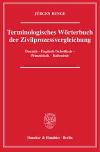 Terminologisches Wörterbuch der Zivilprozessvergleichung