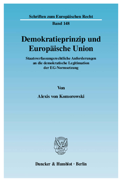 Demokratieprinzip und Europäische Union