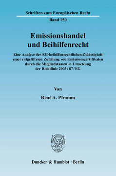 Emissionshandel und Beihilfenrecht