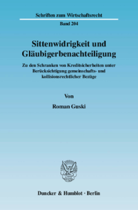 Sittenwidrigkeit und Gläubigerbenachteiligung