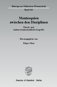 Montesquieu zwischen den Disziplinen