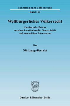 Weltbürgerliches Völkerrecht Weltbürgerliches Völkerrecht