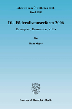 Die Föderalismusreform 2006