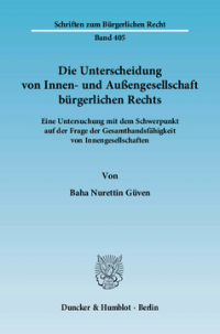 Die Unterscheidung von Innen- und Außengesellschaft bürgerlichen Rechts