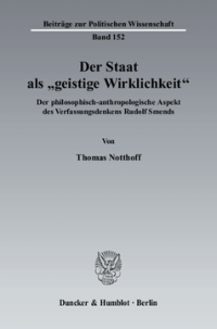 Der Staat als »geistige Wirklichkeit«
