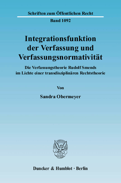 Integrationsfunktion der Verfassung und Verfassungsnormativität