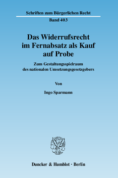 Das Widerrufsrecht im Fernabsatz als Kauf auf Probe Das Widerrufsrecht im Fernabsatz als Kauf auf Probe