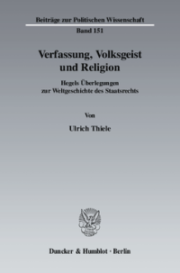 Verfassung, Volksgeist und Religion